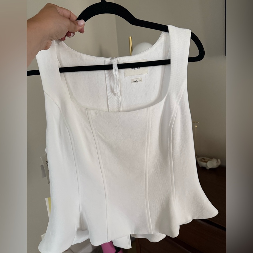 Aritzia Wilfred Rhodora Top White